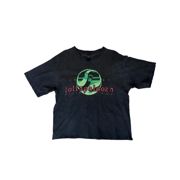 Vintage 1997 Lollapalooza World Tour T-Shirt XL, Black, Giant Tag